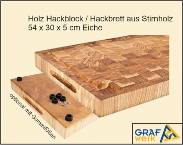 Eiche Hackbrett Stirnholz 54 x 30 x 4 cm