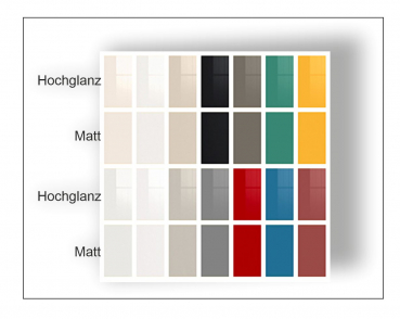 Standard Lackierte Oberflächen in Hochglanz ca. NCS S