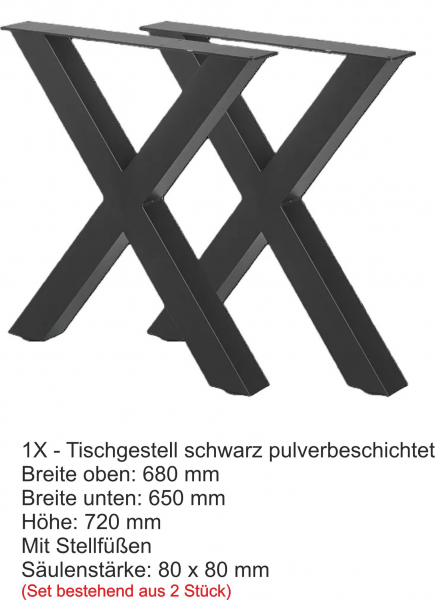 *1X-Tischgestell schwarz pulverbeschichtet*