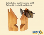 Brillenhalter aus Kirschholz geölt - Brillenständer in Gesichtsform