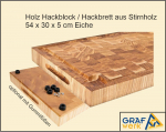 Eiche Hackbrett Stirnholz 54 x 30 x 5 cm