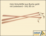 Holz Schuhlöffel aus Buche geölt mit Lederband - XXL 65 cm